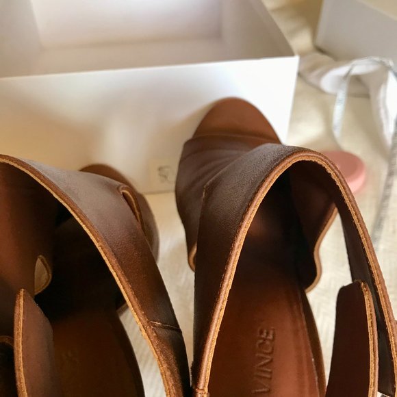 Addie Leather Open Toe Sandals In Saddle - Picture 10 of 13